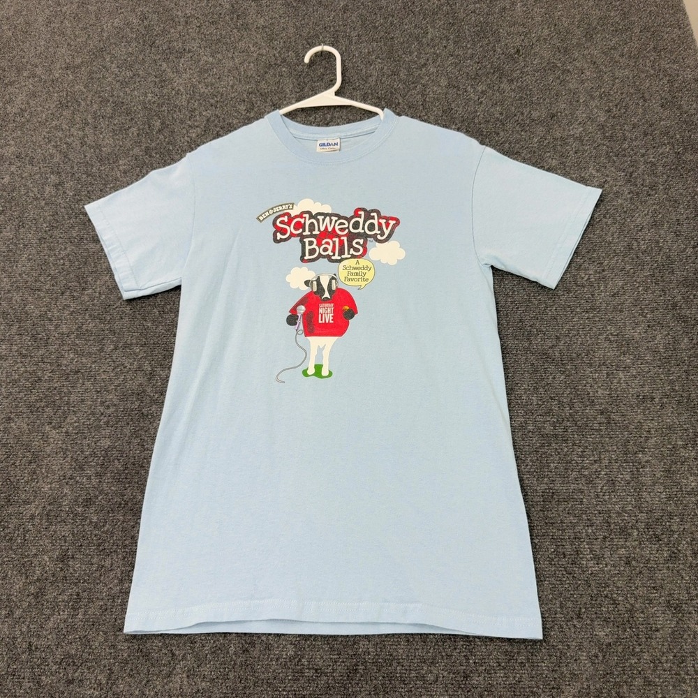 Ben & Jerrys x SNL T Shirt Mens S Blue Cotton Schweddy Balls Graphic Comedy Tee